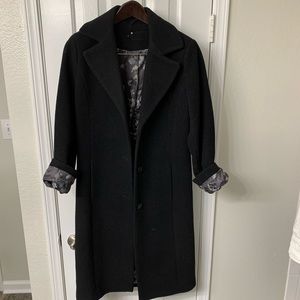 Long black wool coat